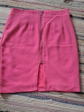J.O.A. Hot Pink Front-Zip Mini Skirt